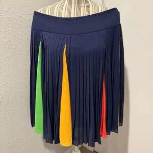 HD in Paris Navy Multicolor Pleated Skirt